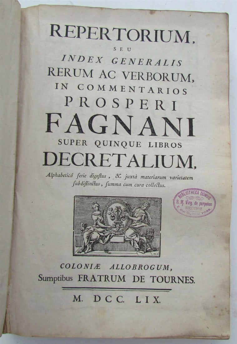 1759 VELLUM BOUND ANTIQUE FOLIO by PROSPERI FAGNANI - 3