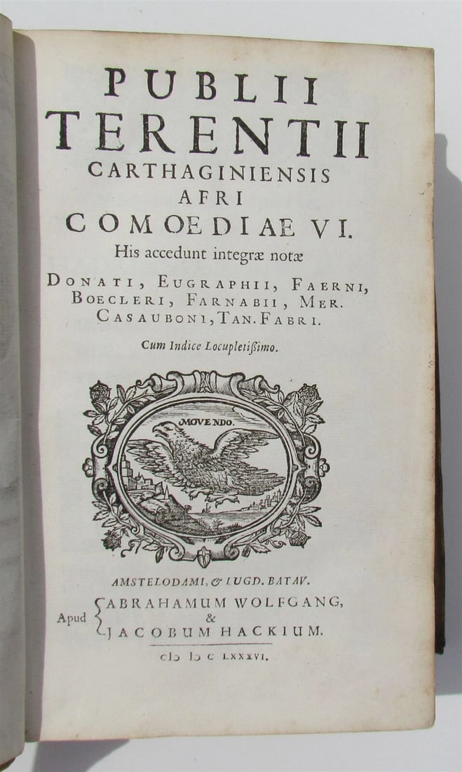 1686 TERENCE COMEDIES POETRY antique Publius Terentius Afer ARMORIAL VELLUM - 6