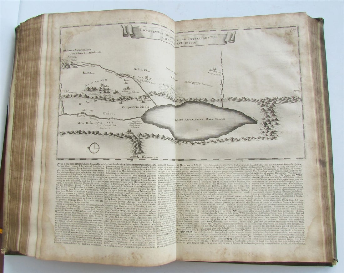 1722 2 VOLUMES Commentary on Isaiah by C.Vitringa antique FOLIOS VELLUM w/ MAP - 2