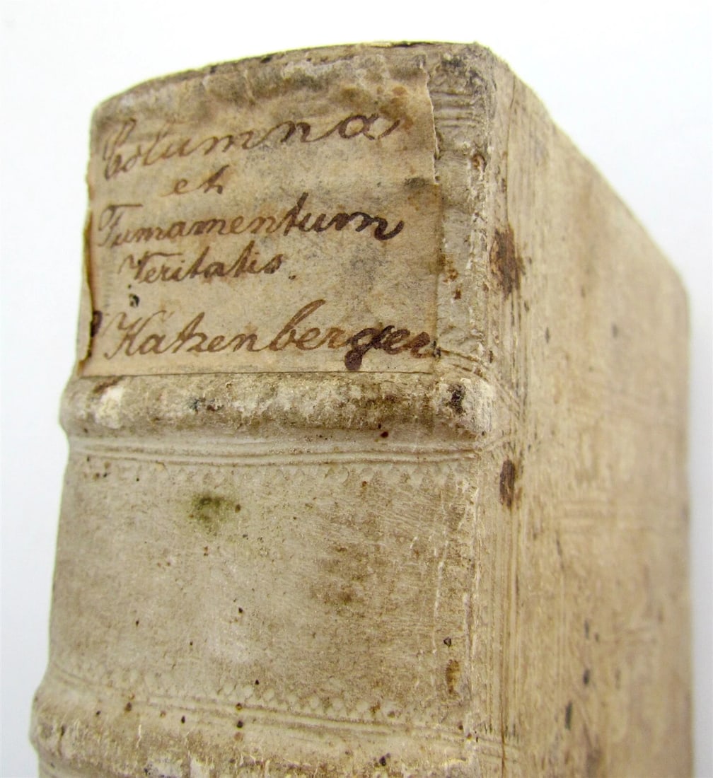 1738 COLUMNA et FIRMAMENTUM VERITATIS antique PIGSKIN BOUND in LATIN - 5