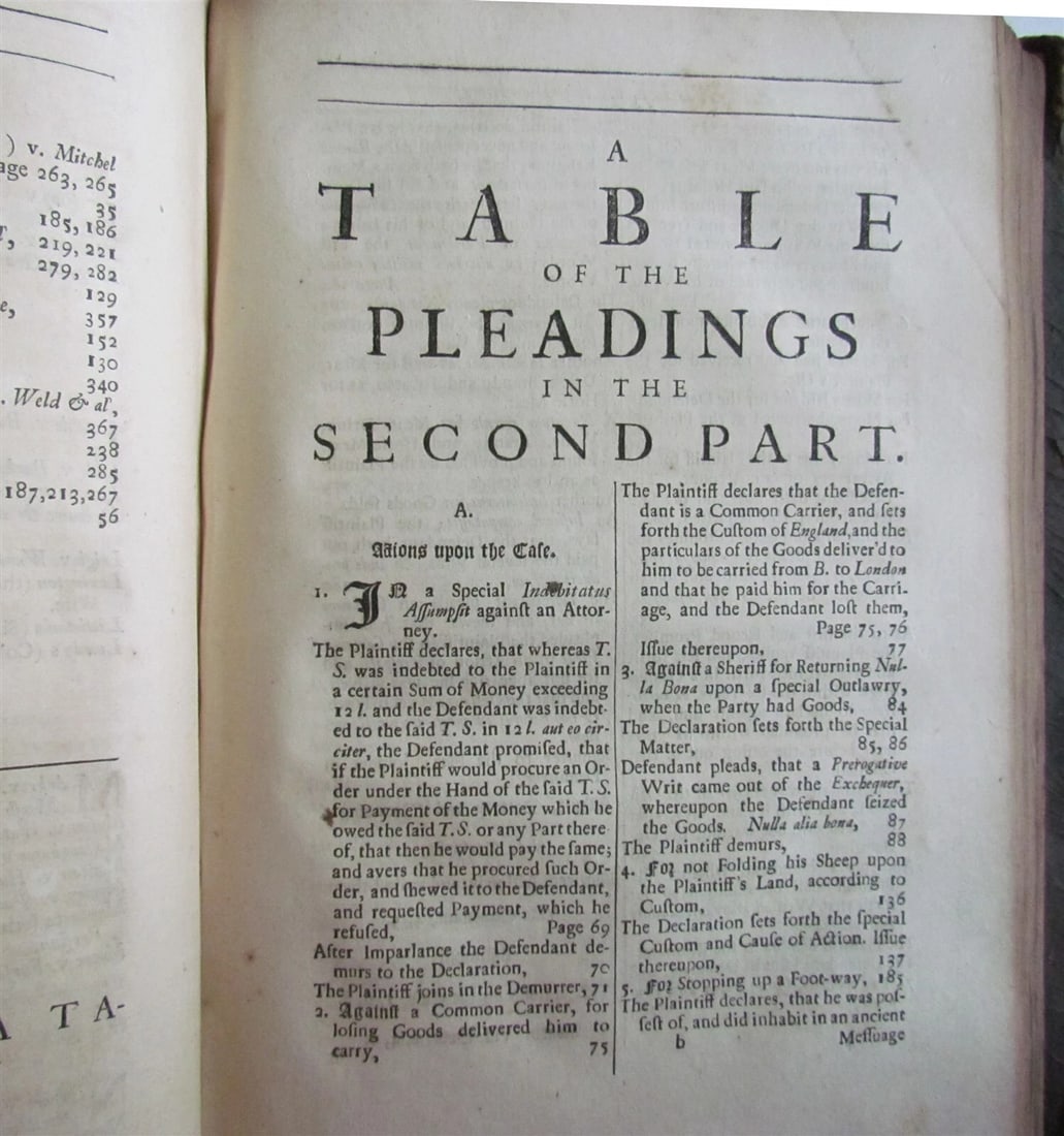 1726 LAW BOOK Reports of Sir Peyton Ventris ANTIQUE FOLIO in ENGLISH - 6