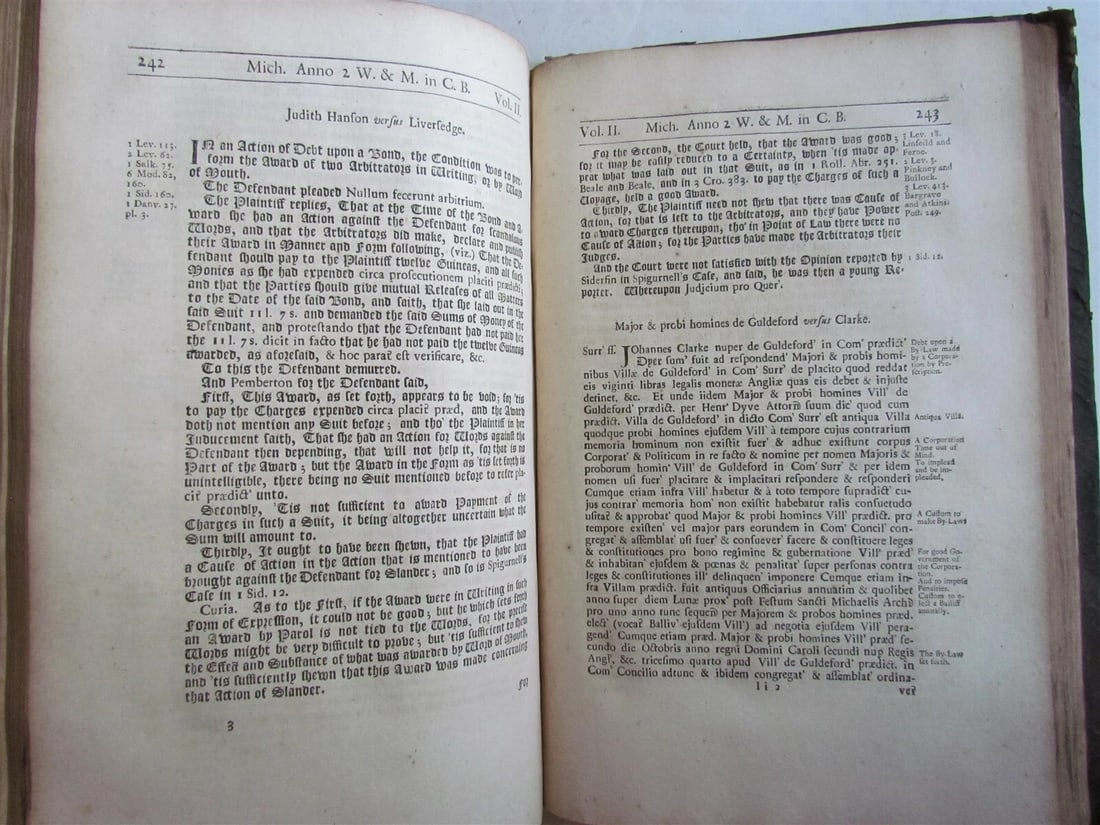 1726 LAW BOOK Reports of Sir Peyton Ventris ANTIQUE FOLIO in ENGLISH - 7