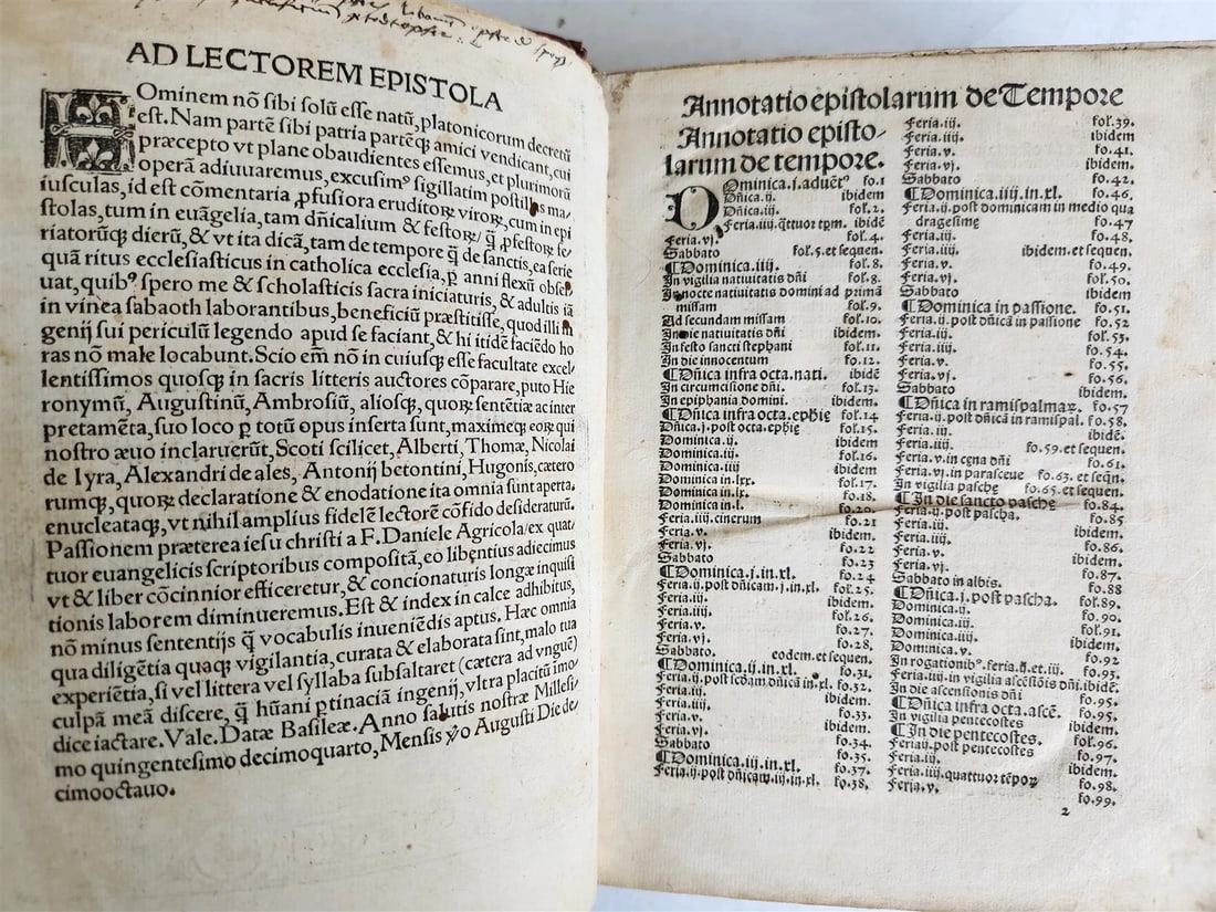 1514 POST-INCUNABULA ILLUSTRATED SWISS Basel antique Postilla maiores SCARCE - 6