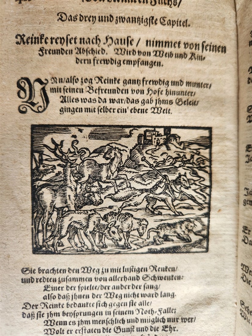 1650 REYNARD THE FOX in GERMAN antique ILLUSTRATED w/ 41 WOODCUTS - 2