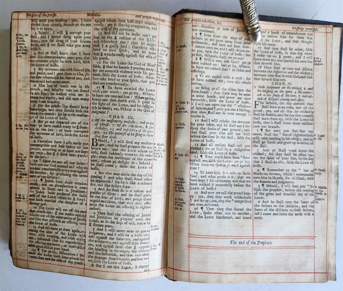 1679 BIBLE ENGLISH 2 VOLUMES antique Old & New Testament w/ Concordance & Psalms - 4