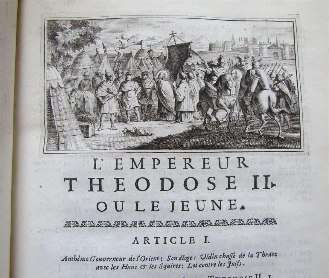 1732 6 VOLUMES HISTORY of EMPERORS & PRINCES VELLUM BINDINGS in FRENCH antique - 7