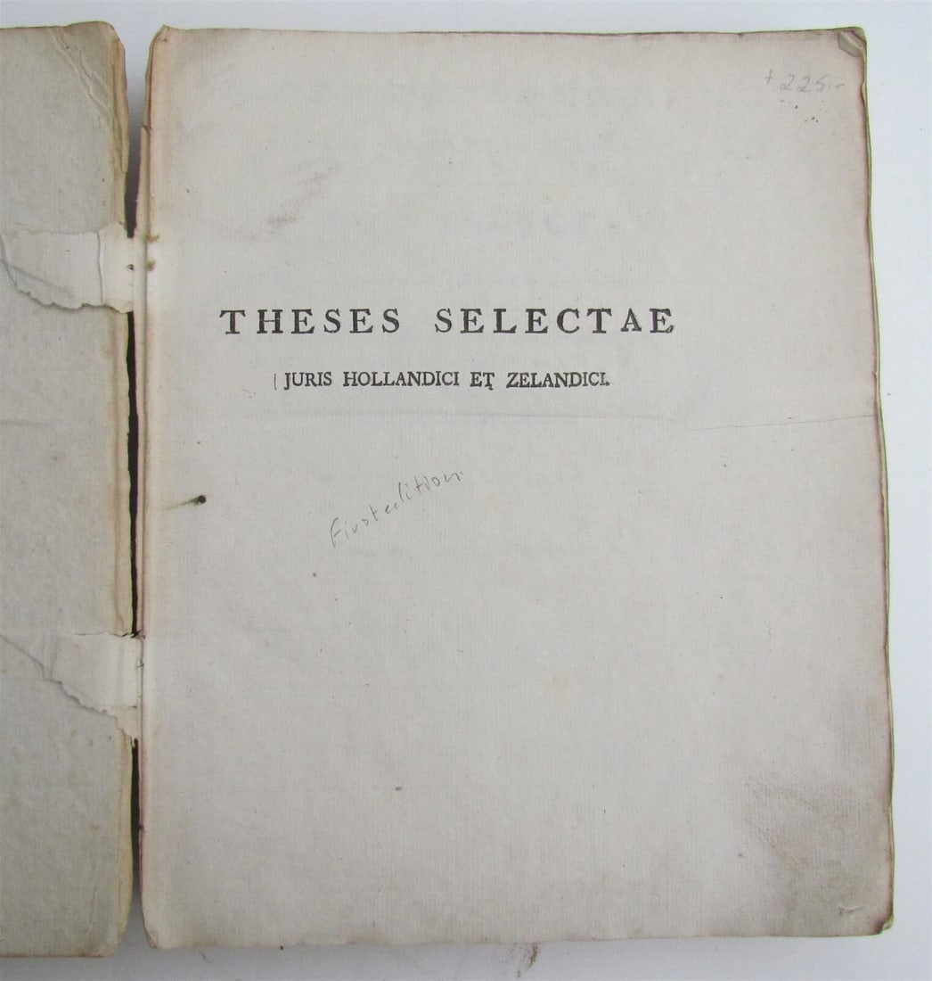 1800 ROMAN DUTCH LAW antique Theses selectae juris Hollandici et Zelandici - 3
