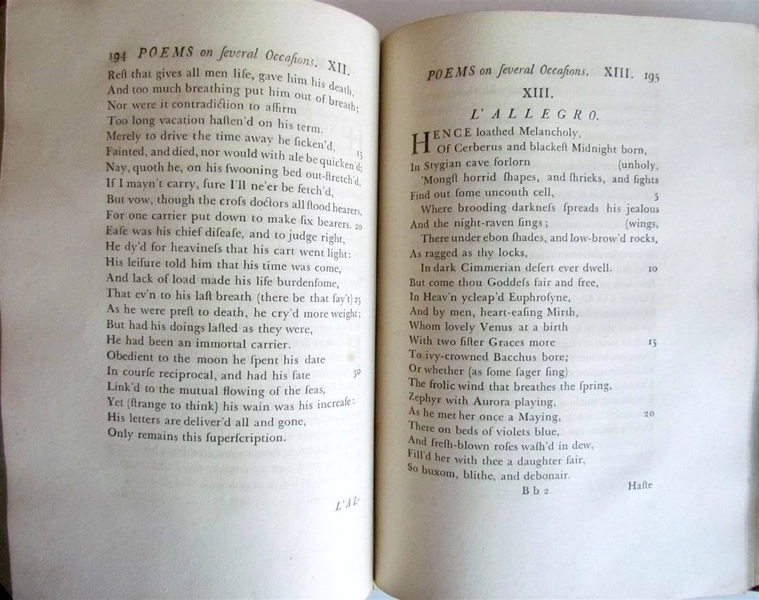 1759 JOHN MILTON 2 VOL. Paradise Lost & Paradise Regain'd Baskerville ANTIQUE - 6