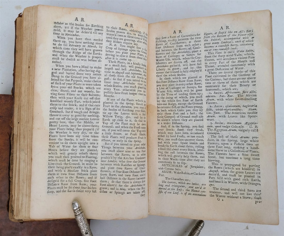 1759 18th century EARL of DERBY ABRIDGEMENT of GARDENERS DICTIONARY antique V. I - 5