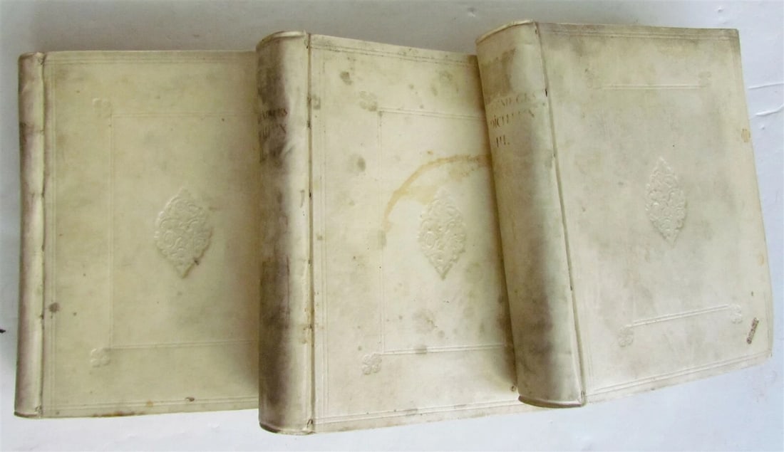 1751 3 VOLUMES VELLUM BOUND in DUTCH P. LANGENDIJK ANTIQUE w/ ENGRAVINGS - 4
