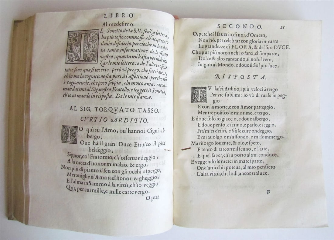 1588 Delle lettere familiari del sig. TORQUATO TASSO antique vellum 16th century - 6