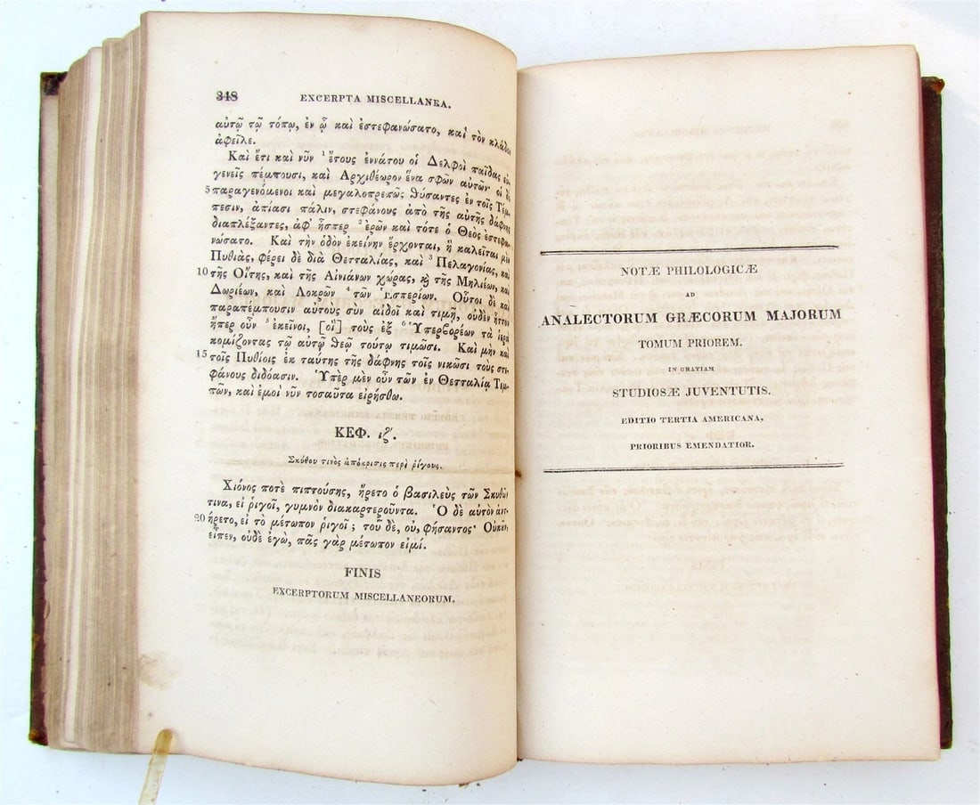 1819 GREEK CLASSICS COMMENTARY antique Analekta Ell-Enika Meizona AMERICANA - 7
