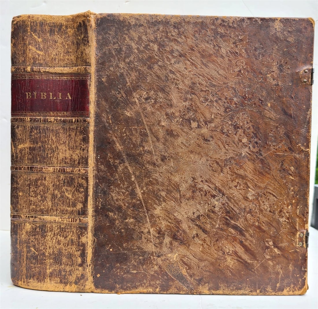 1829 BIBLE in GERMAN antique AMERICANA Philadelphia ILLUSTRATED w/ MAPS - 2