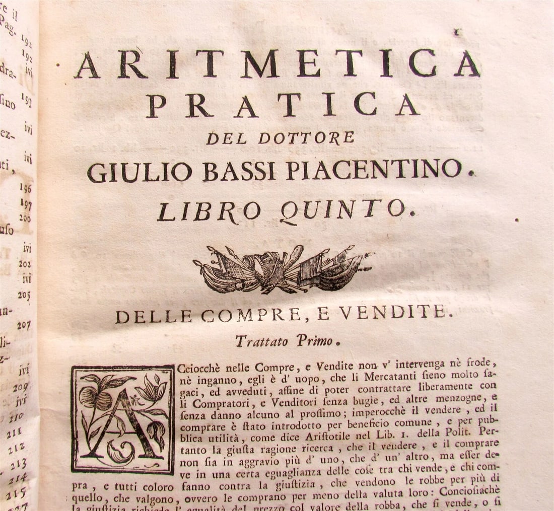 1765 Practical Arithmetic by Giulio Bassi 2 vols ARITMETICA PRACTICA MATHEMATICS - 5