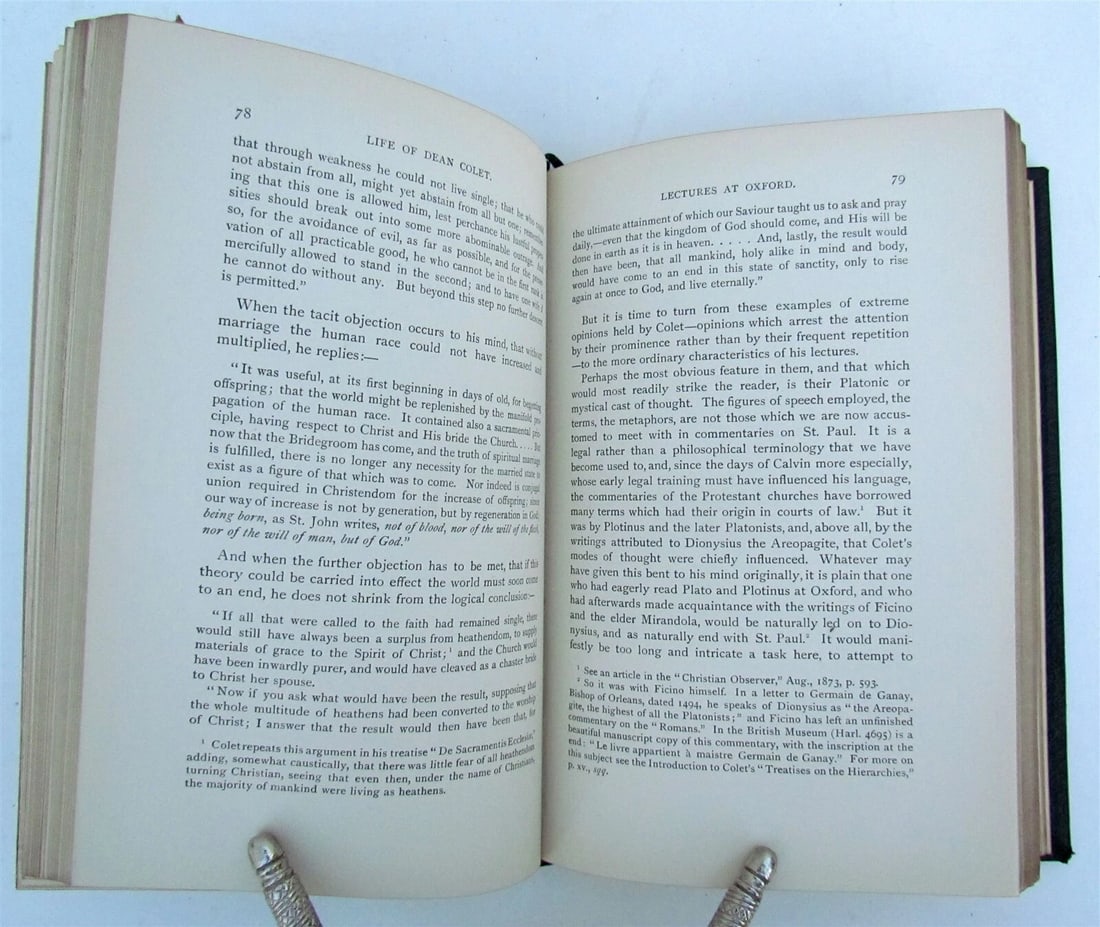 1909 LIFE of JOHN COLET FOUNDER of ST.PAUL'S SCHOOL antique DECORATIVE BINDING - 6