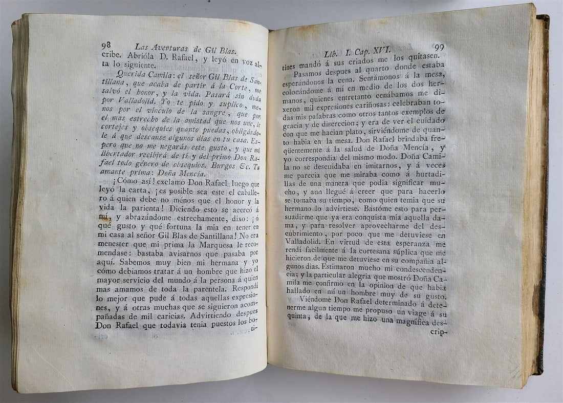 1787-1789 ADVENTURES of GIL BLASS 4 VOLUMES ILLUSTRATED antique in SPANISH - 5