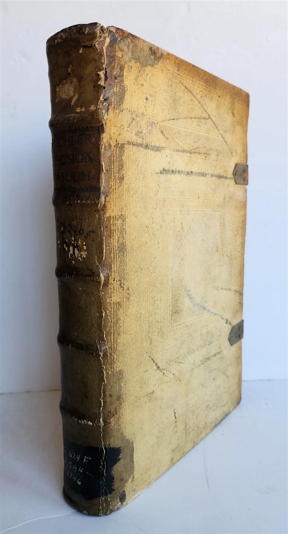 1746 CANON LAW antique PIGSKIN BOUND FOLIO - 3