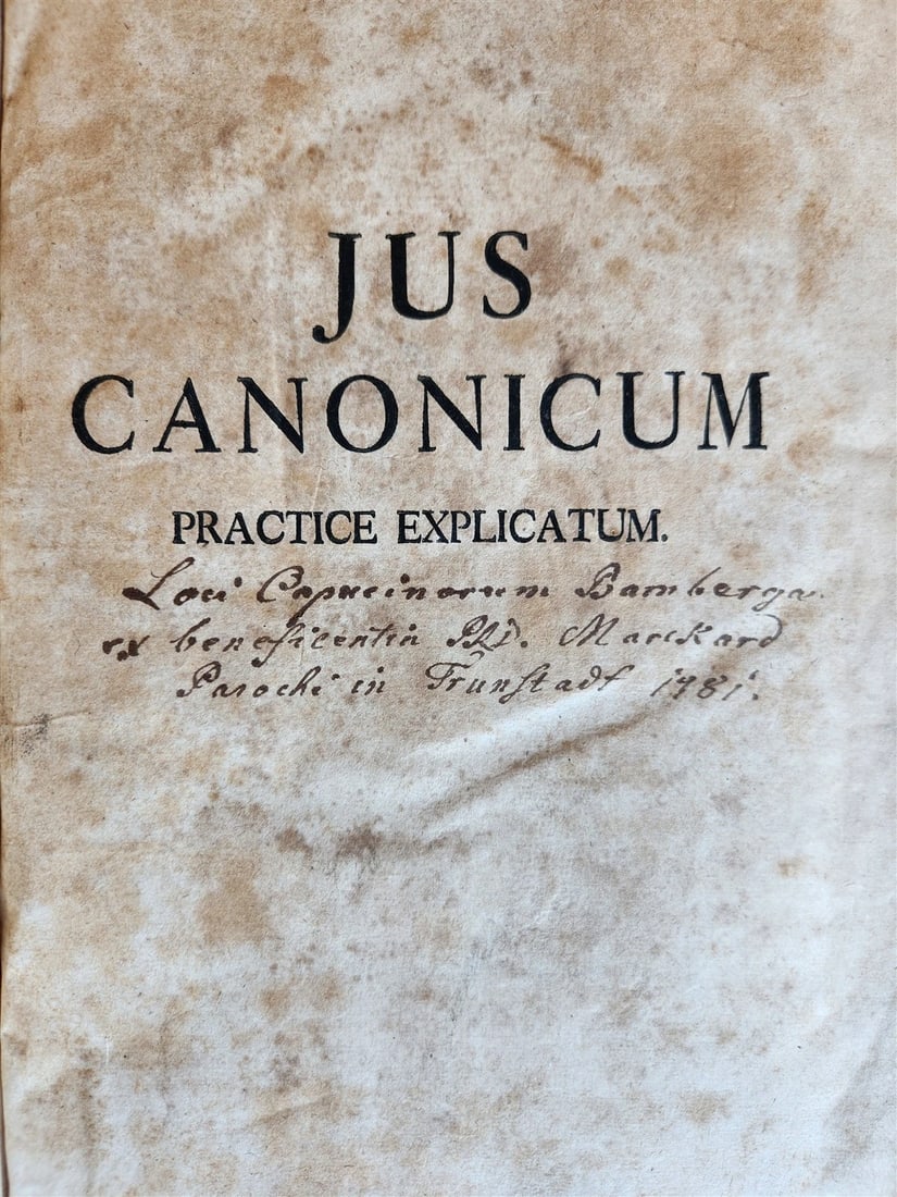 1746 CANON LAW antique PIGSKIN BOUND FOLIO - 6