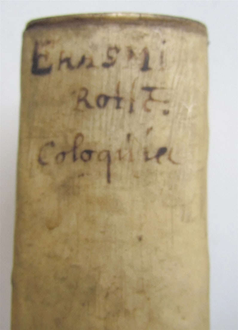 1636 ERASMUS of ROTTERDAM COLLOQIA antique ELZEVIR VELLUM BINDING - 2