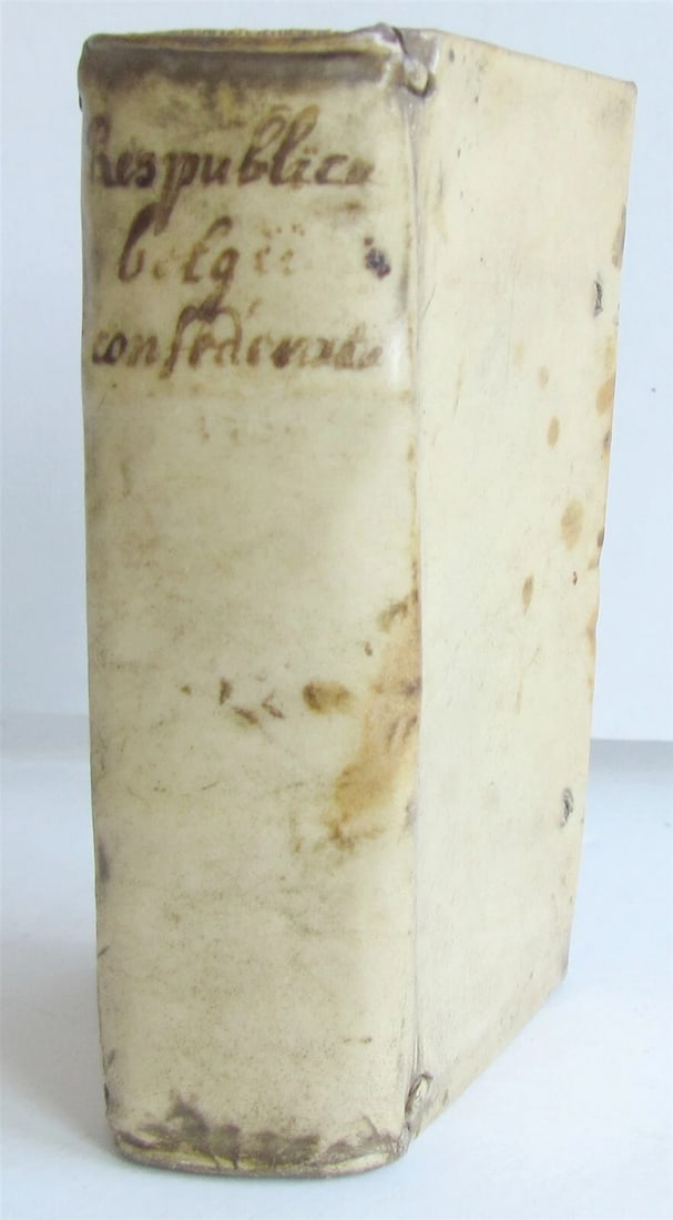 1630 BELGIUM ELZEVIR PUBL antique VELLUM United allies or Gelriae Holland Zeland - 2