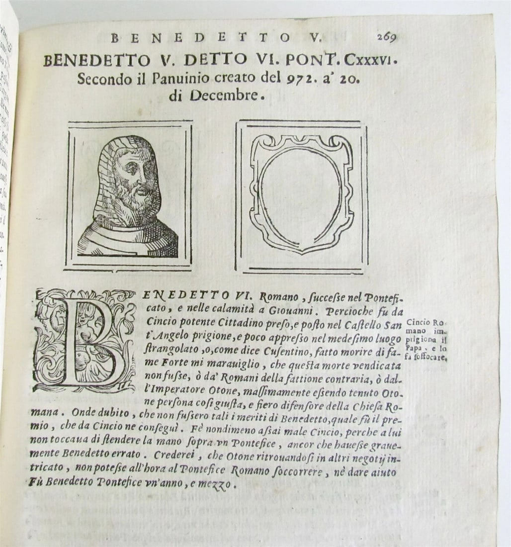 1643 BARTOLOMEO PLATINA LIVES of POPES antique 17th CENTURY ILLUSTRATED - 7