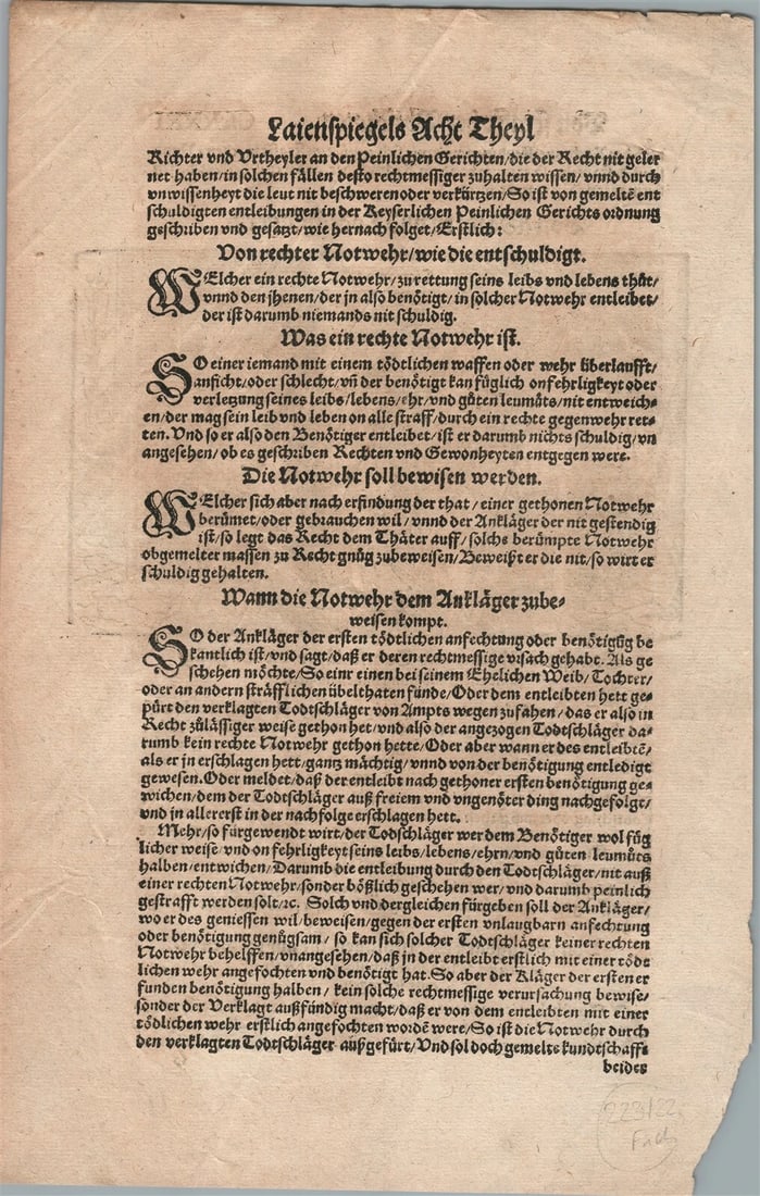 1550 ENGRAVING antique from Justinus Gobler Der Rechten Spiegel Law BOOK 16th c. - 2