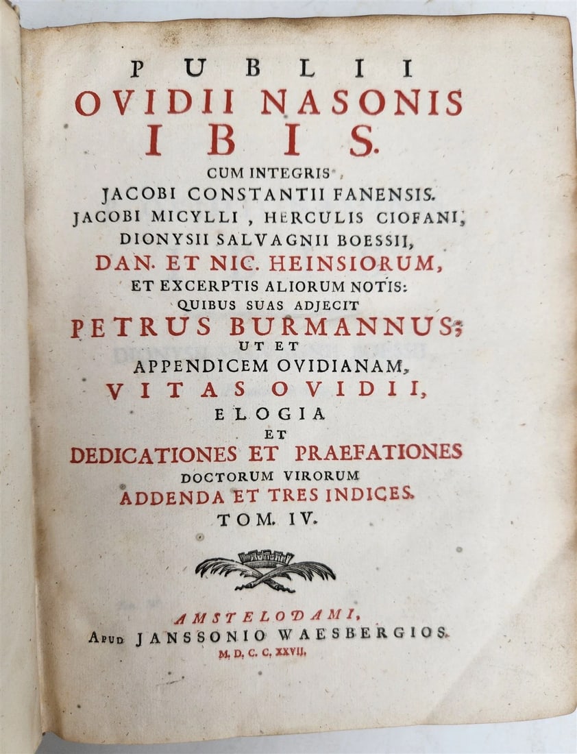 1727 OVID 4 VELLUM BOUND VOLUMES antique Publius Ovidius Naso - 7