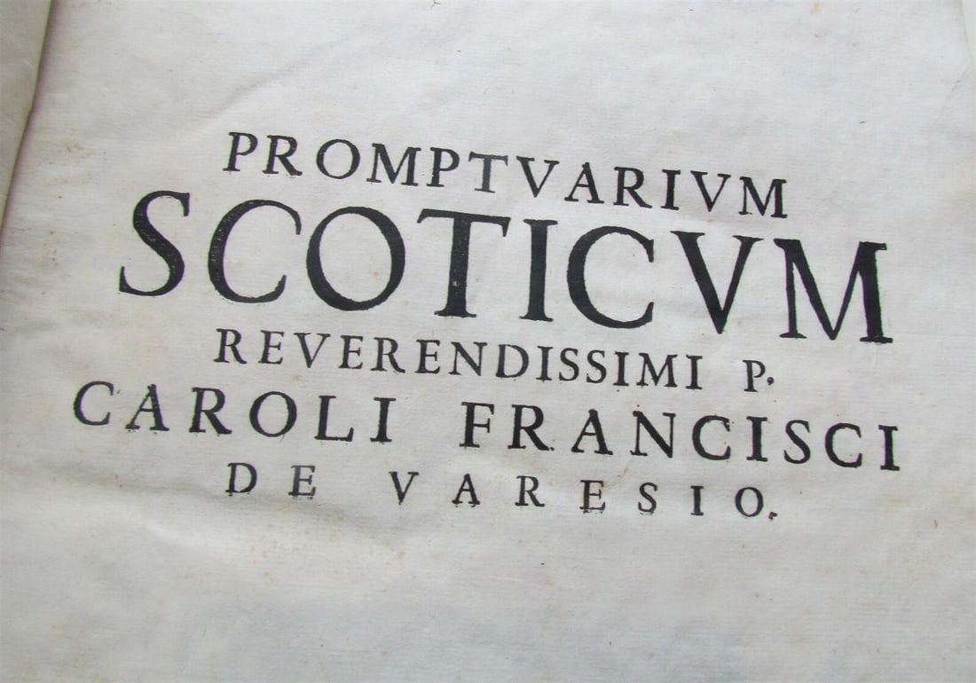 1690 VELLUM BINDING 2 FOLIO VOLUMES PROMPTUARIUM SCOTICUM C. FRANCISCI ANTIQUE - 8