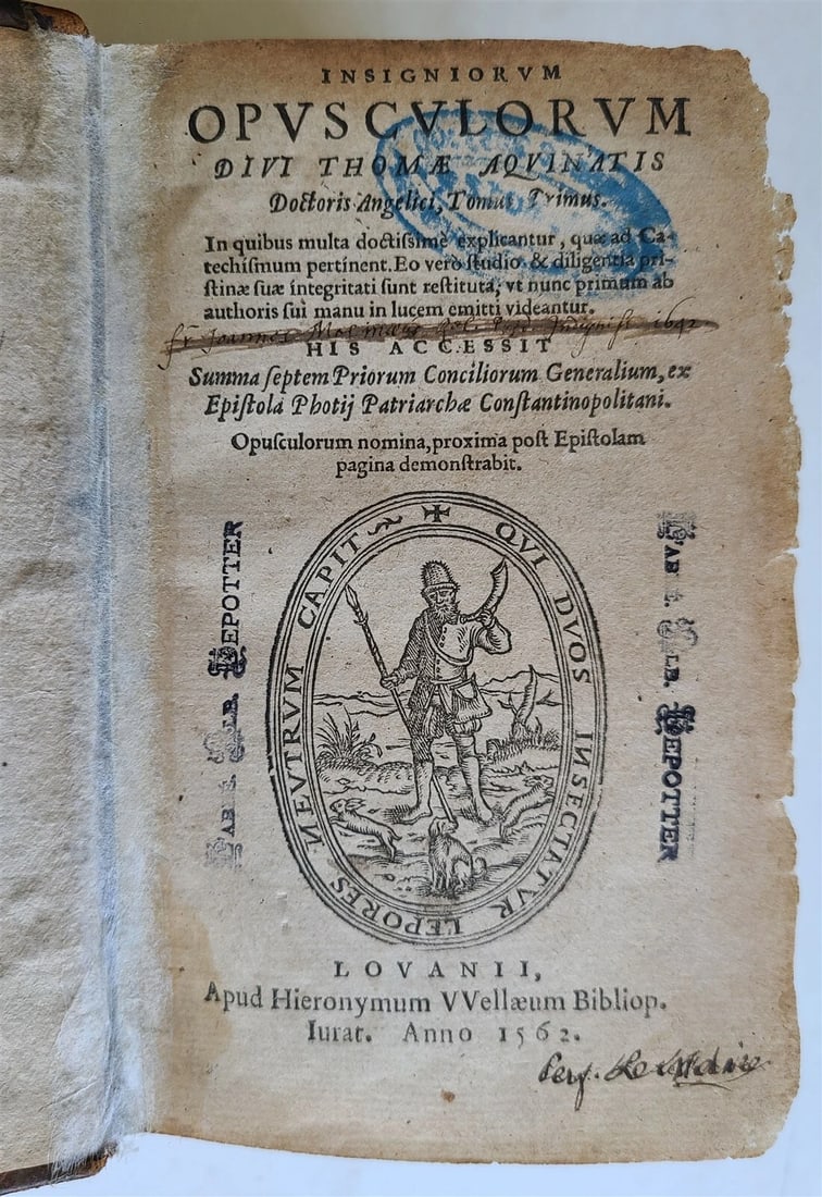 1562 INSIGNIORUM OPUSCULORUM divi Thomae Aquinatis Doctoris Angelici ANTIQUE 16c: Title: 1562 INSIGNIORUM OPUSCULORUM divi Thomae Aquinatis Doctoris Angelici ANTIQUE 16c Description: INSIGNIORUM OPUSCULORUM divi Thomae Aquinatis Doctoris Angelici Lovanii (Leuven, Belgium); 1562