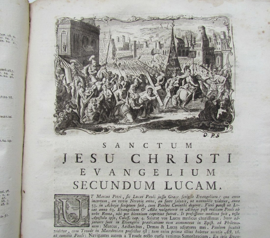 1774 HOLY BIBLE in LATIN BIBLIA SACRA ANTIQUE VELLUM BOUND FOLIO 2 VOLUMES - 8