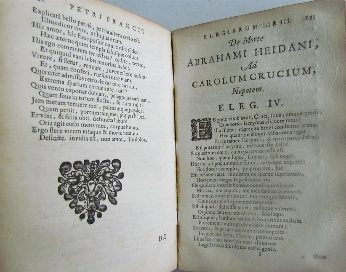 1682 LATIN POETRY COLLECTION by Petrus Francius PRIZED VELLUM BINDING ANTIQUE - 7