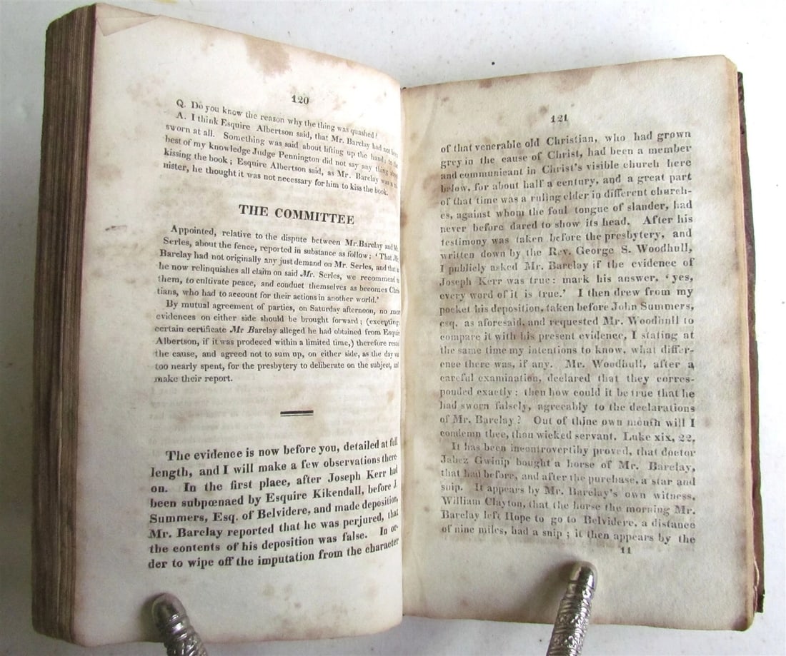 1814 SEVERAL TRIALS of DAVID BARCLAY ANTIQUE Elizabeth-town Americana LAW BOOK - 5