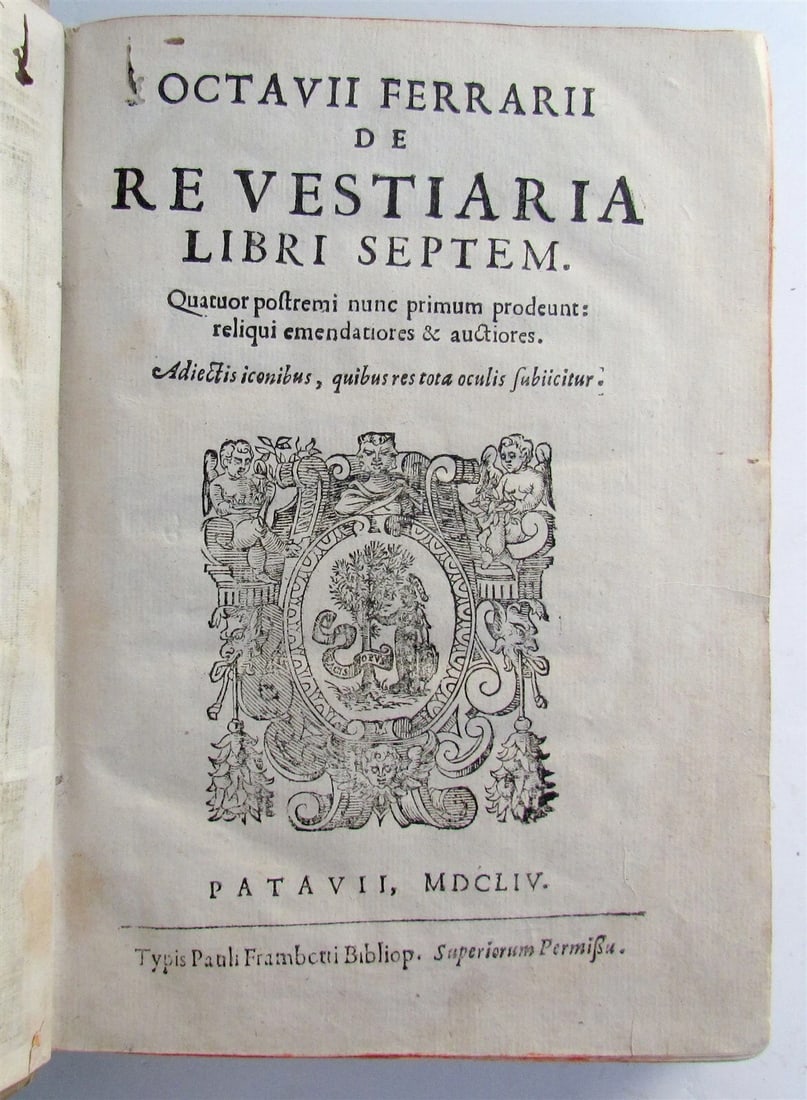 1654 ROMAN CLOTHING STUDY Ferrarius Octavius ILLUSTRATED VELLUM BINDING antique - 3