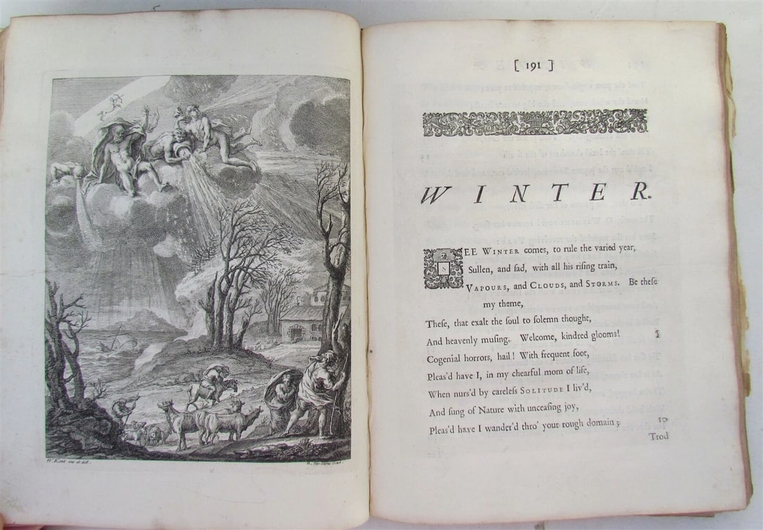 1730 POETRY in ENGLISH THE SEASONS by JAMES THOMPSON antique 1st EDITION - 7
