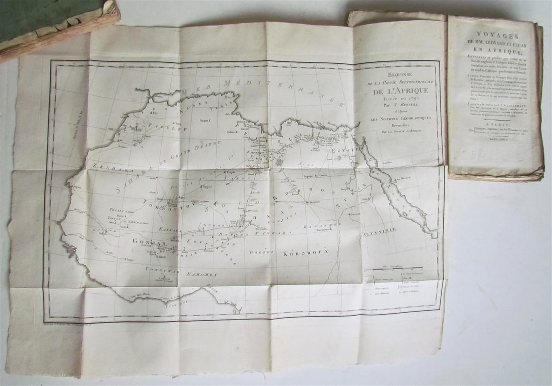 1804 TRAVELS of Ledyard & Lucas in Africa antique w/ MAPS Voyages de MM. Lédyard - 7