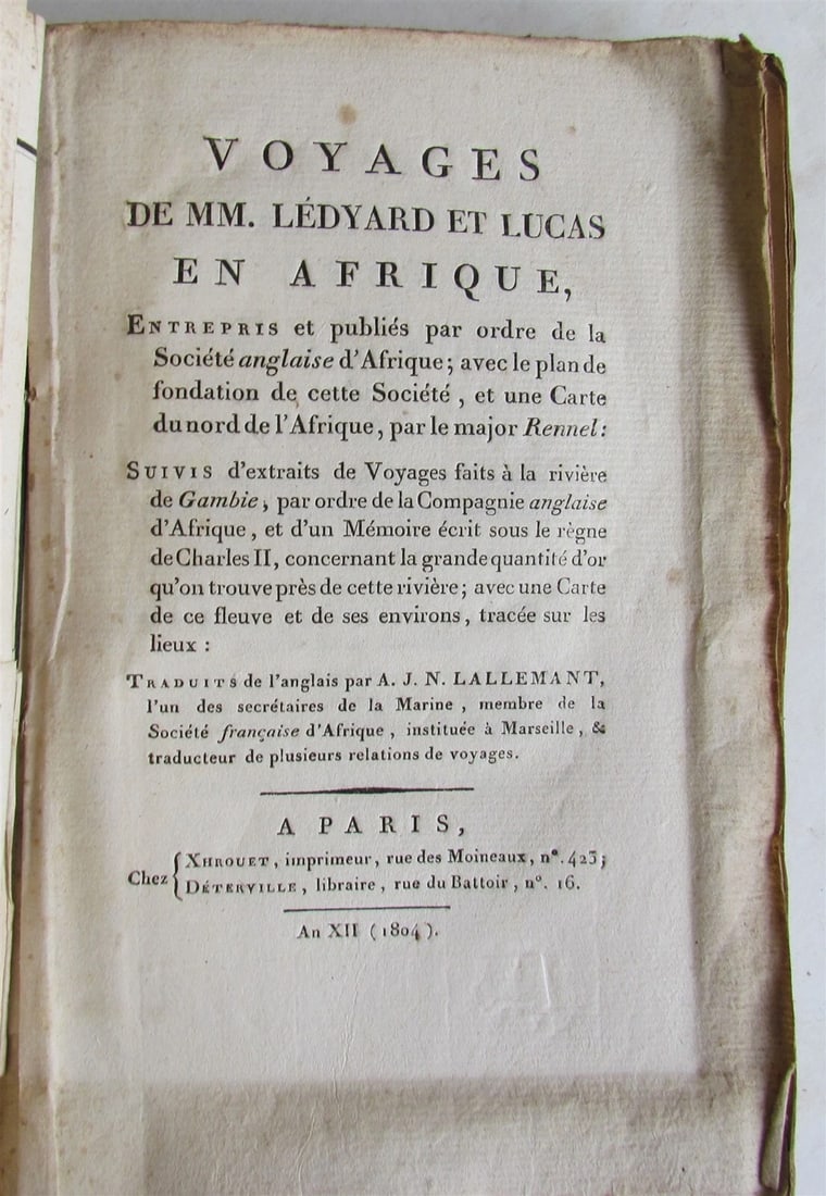 1804 TRAVELS of Ledyard & Lucas in Africa antique w/ MAPS Voyages de MM. Lédyard - 8