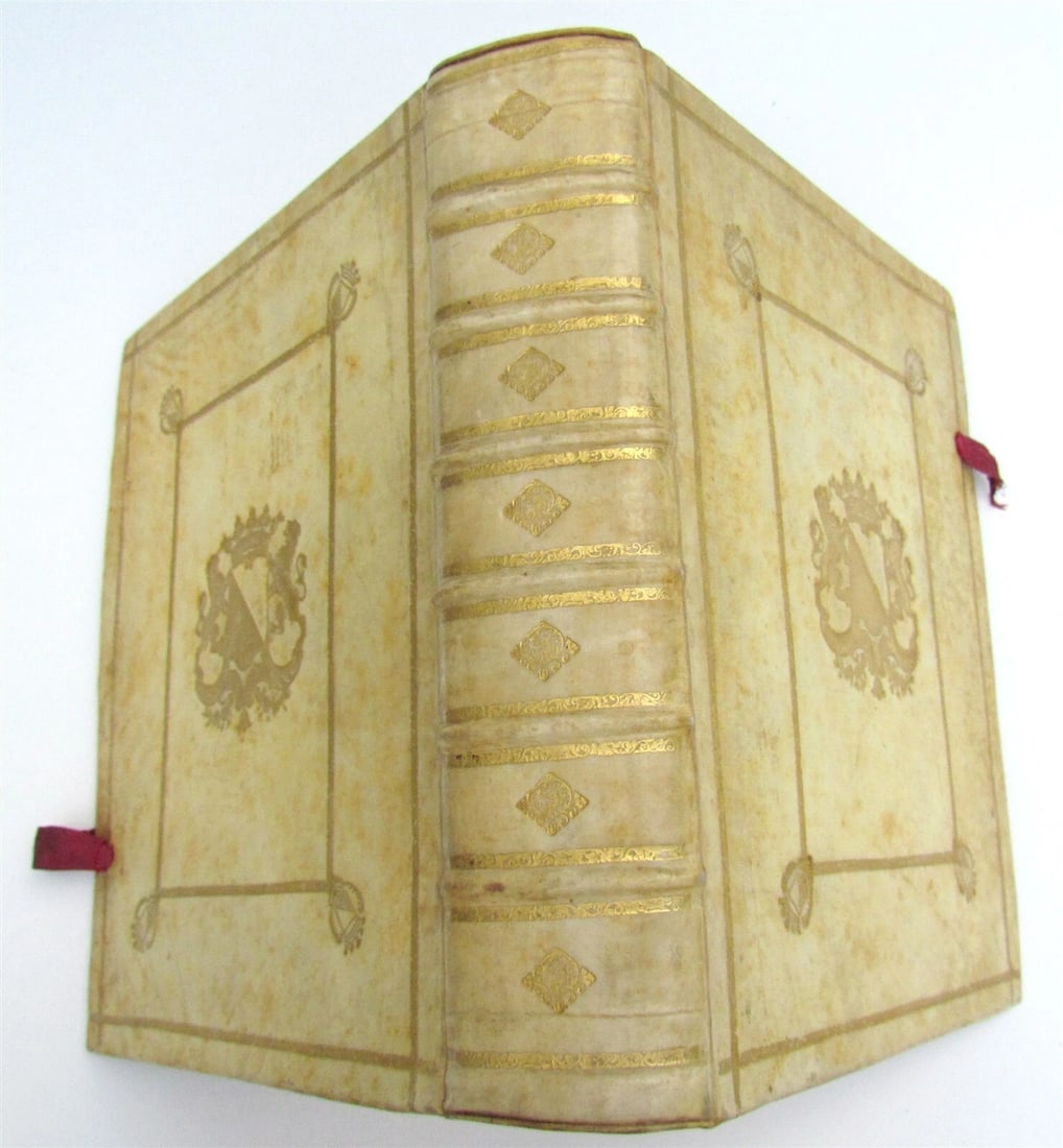 1780 Propertius POETRY Elegiarum UTRECHT ARMORIAL VELLUM BINDING antique - 4