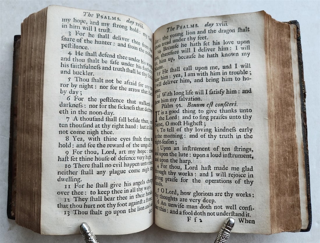 1753 BOOK of COMMON PRAYER w/ PSALTER in ENGLISH antique - 7