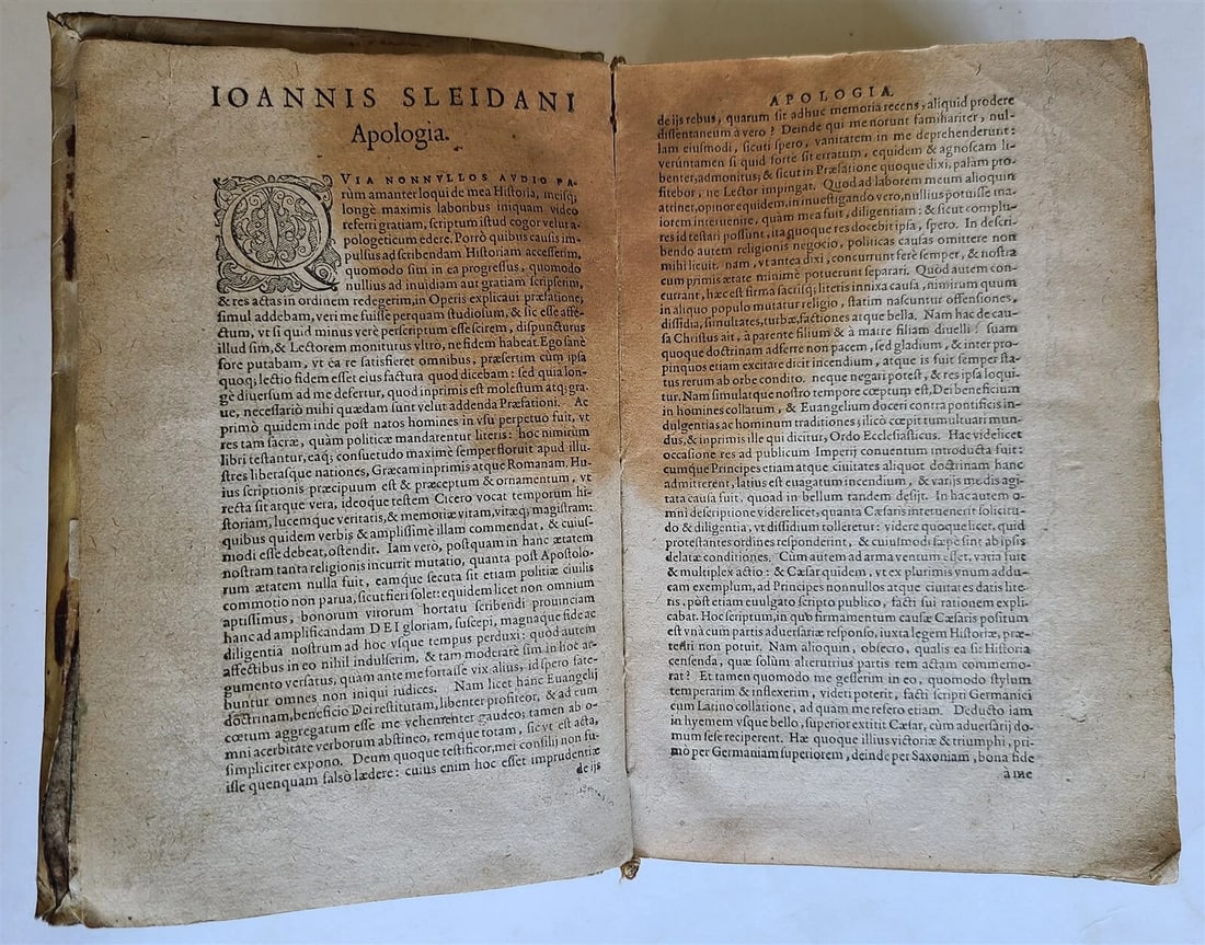 1559 IOANNIS SLEIDANI COMMENTARIORUM de STATU RELIGIONIS & REPUBLICAE antique - 5