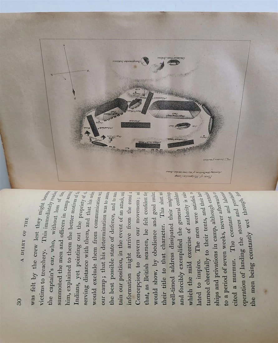 1836 WRECK OF SHIP CHALLENGER ON COAST of SOUTH AMERICA in 1835 antique - 2