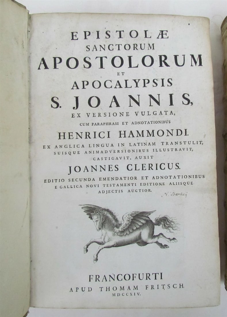 1714 2 VELLUM BOUND VOL. EPISTOLE SANCTORUM APOSTOLORUM APOCALYPSIS S. JOANNIS - 4