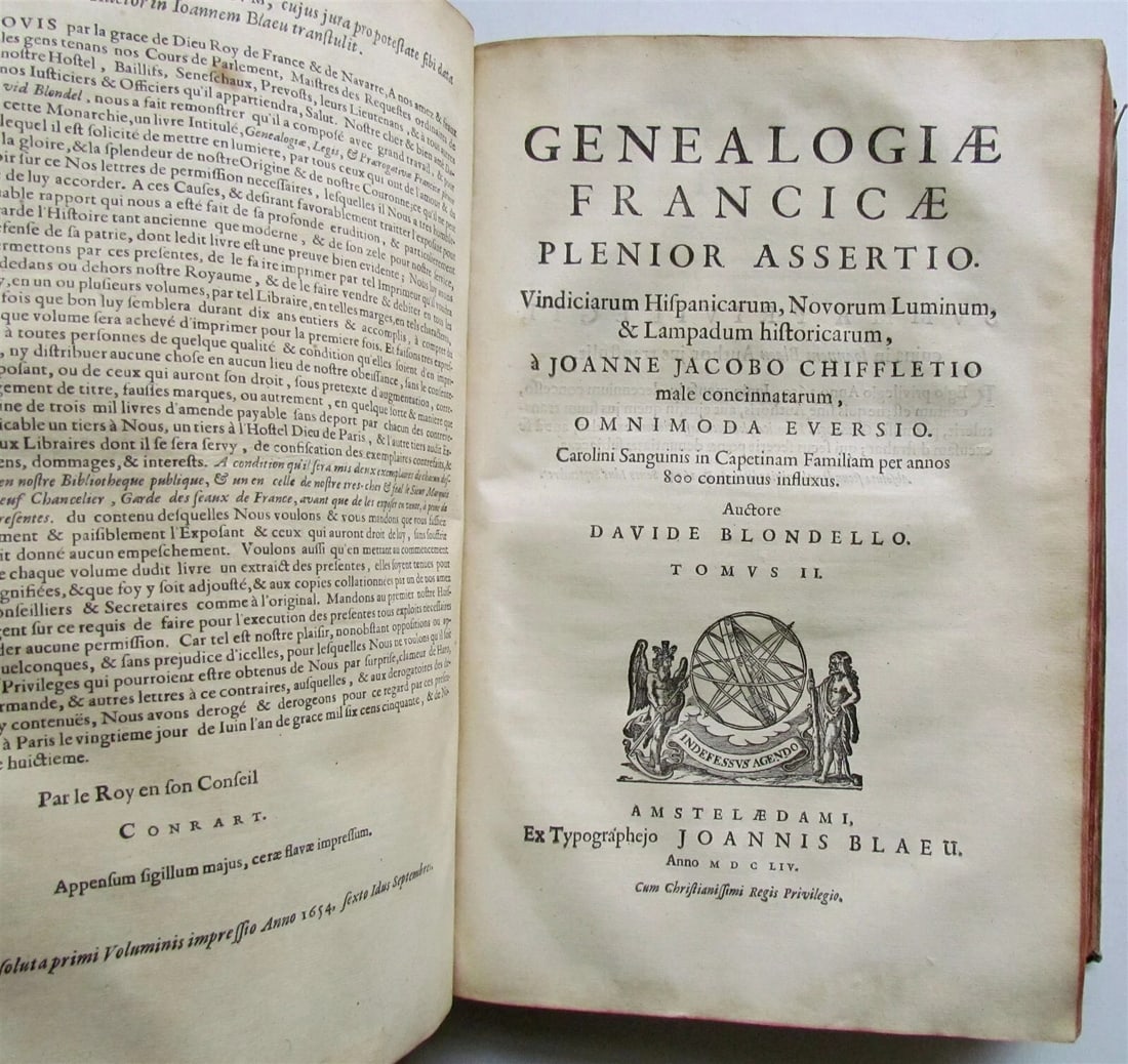 1654 HISTORY FRANCE D. BLONDEL Genealogiae Francicae VELLUM antique FOLIO MAPS - 7