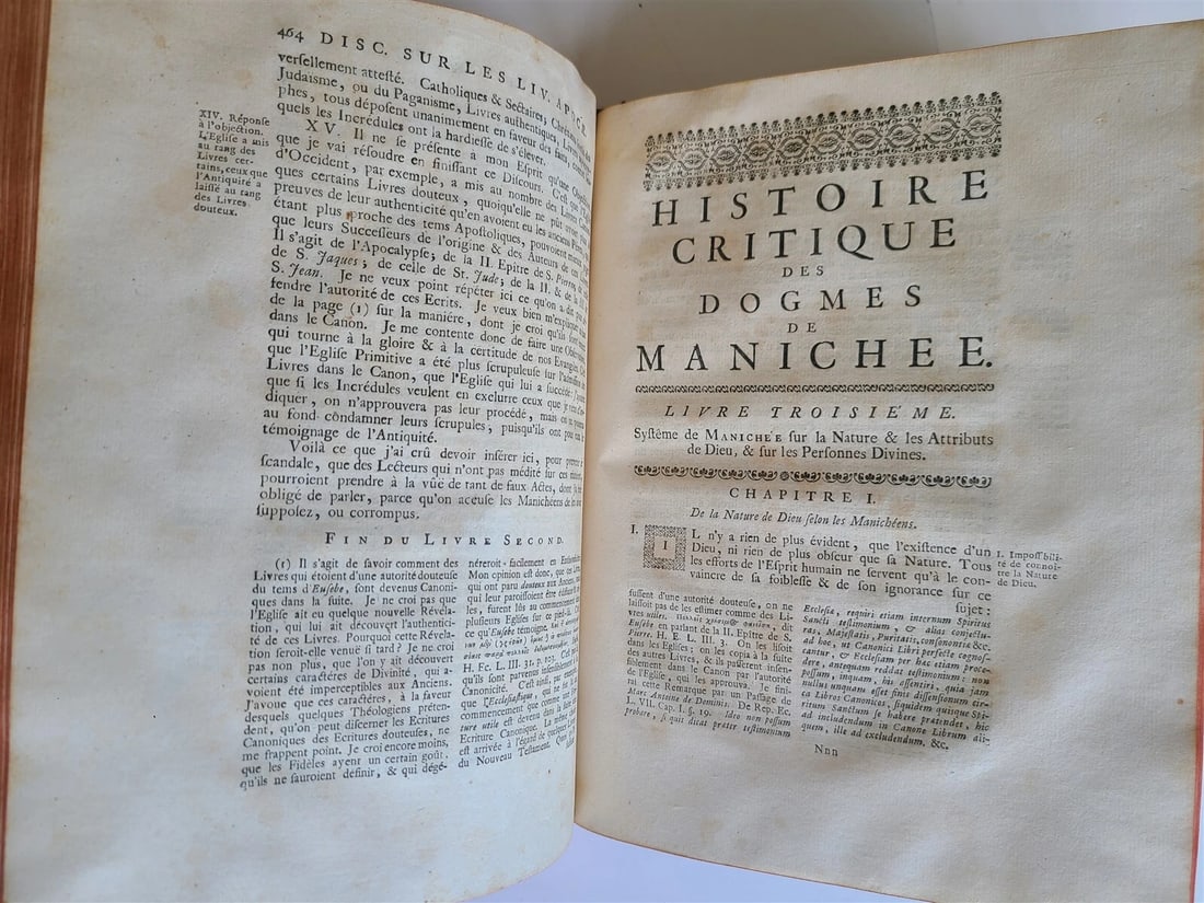 1734-39 HISTORY & CRITIQUE of MANICHAEISM 2 VOLUMES antique in FRENCH - 7