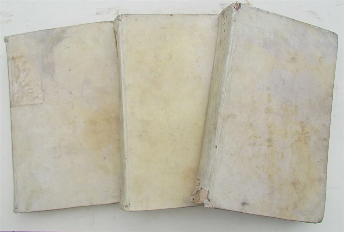1729 VELLUM BINDING 3 FOLIO VOLUMES Elucubrationum Diversarum Vicentini ANTIQUE - 2