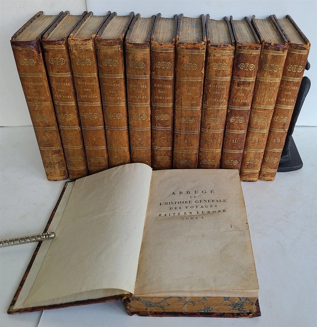 1803-1804 HISTORY of VOYAGES 12 VOLUMES SET ILLUSTRATED ANTIQUE in FRENCH - 3