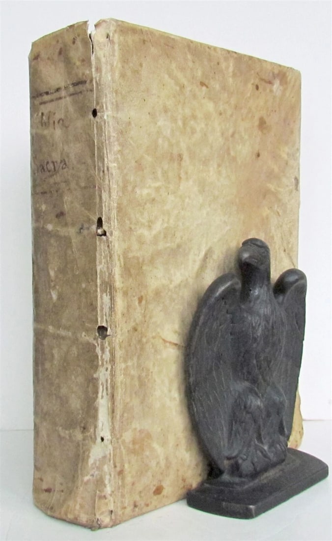 1688 BIBLE ILLUSTRATED BIBLIA SACRA antique VELLUM BOUND - 2