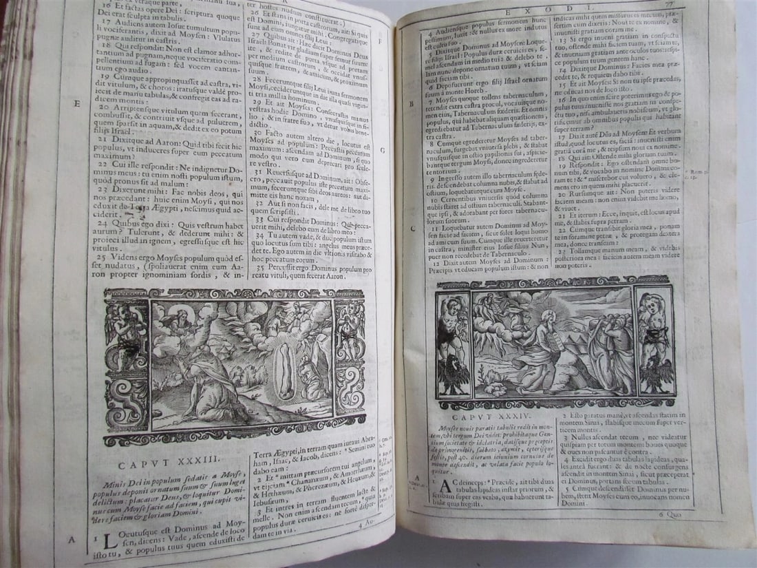 1688 BIBLE ILLUSTRATED BIBLIA SACRA antique VELLUM BOUND - 3
