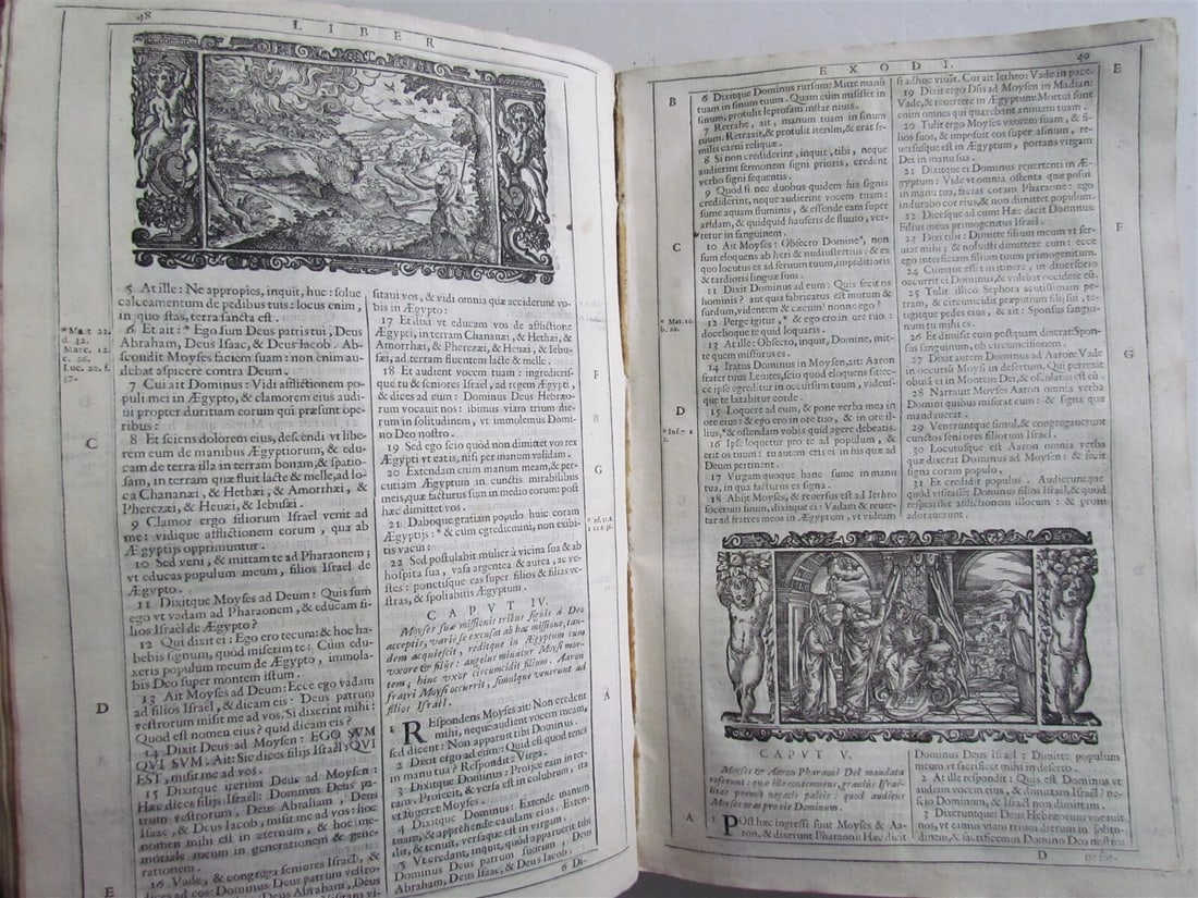 1688 BIBLE ILLUSTRATED BIBLIA SACRA antique VELLUM BOUND - 5