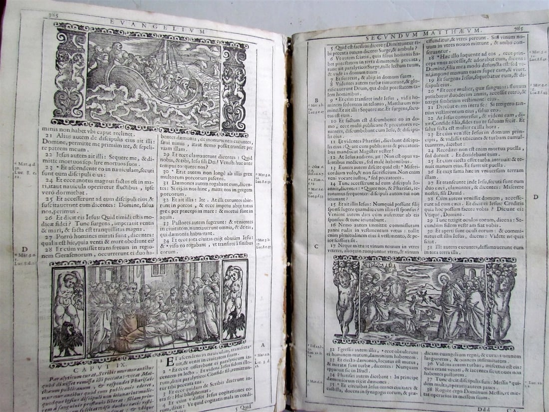 1688 BIBLE ILLUSTRATED BIBLIA SACRA antique VELLUM BOUND - 8