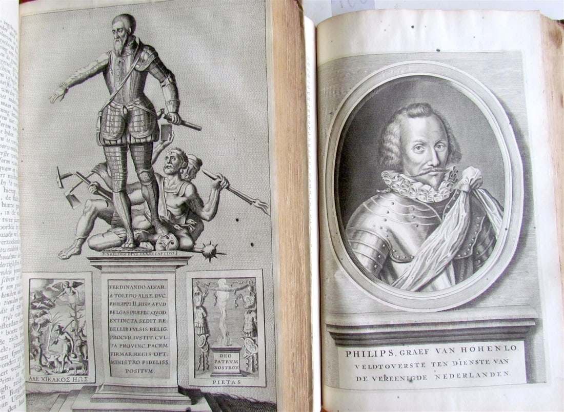 1703 NETHERLANDS HISTORY 2 FOLIO VOLUMES ILLUSTRATED ANTIQUE VELLUM BOUND - 6